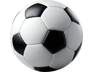 Fototapeta premium Classic Black and White Soccer Ball Against a Plain White Backdrop