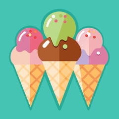 Colorful Ice Cream Cones