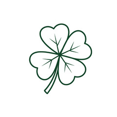 A vibrant four leaf clover illustration representing luck and good fortune