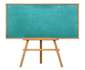 Clean Green Chalkboard Display on Wood Easel for Presentation
