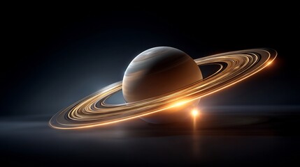Planet with Magnificent Rings: A Stunning Depiction of a Distant World in Deep Space for Science and Education