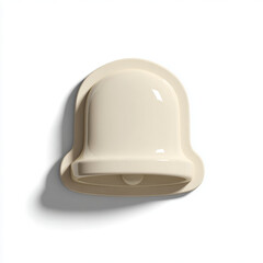Fototapeta premium A simple creamcolored bell isolated on a white background