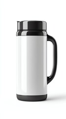 A realistic insulated water jug mockup with a branded design on a white background