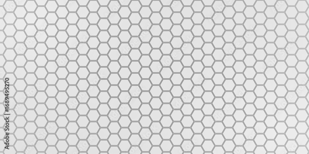 Poster seamless abstract gray hexagon pattern vector design on a clean white background for modern geometri