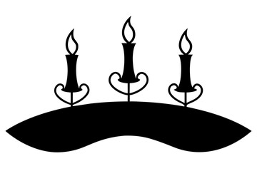 Elegant Candle Trio Silhouette: Decorative Lighting & Ambiance Icon