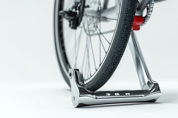 A mockup of a branded bike kickstand on a white background