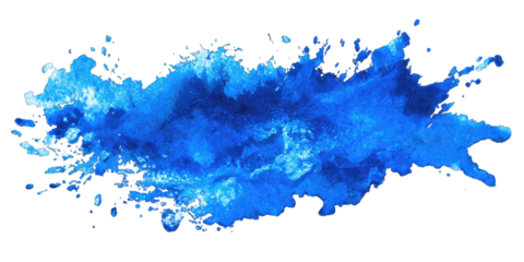 Abstract splatter of bright blue