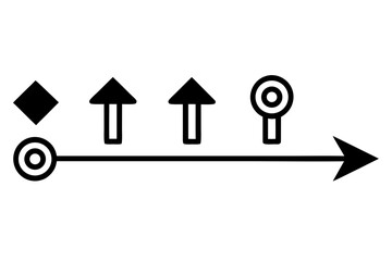 Timeline with Arrows and Milestones Icon – Symbol of Progress, Planning, and Project Management