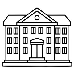 Classic threestory institutional building with symmetrical design and columns