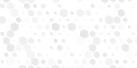 Seamless Abstract Gray Hexagon Pattern Vector Design on a Clean White Background for Modern Geometric Textures, Wallpapers, and Digital Graphics.