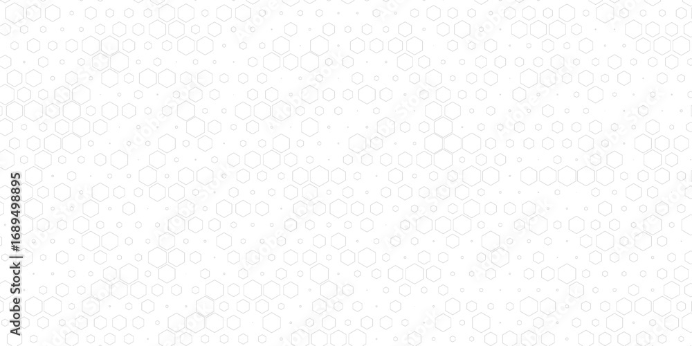 Poster seamless abstract gray hexagon pattern vector design on a clean white background for modern geometri