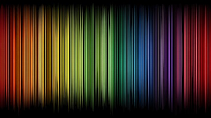 Vibrant Rainbow Vertical Lines Against a Black Background: Colorful Spectrum for Modern Designs