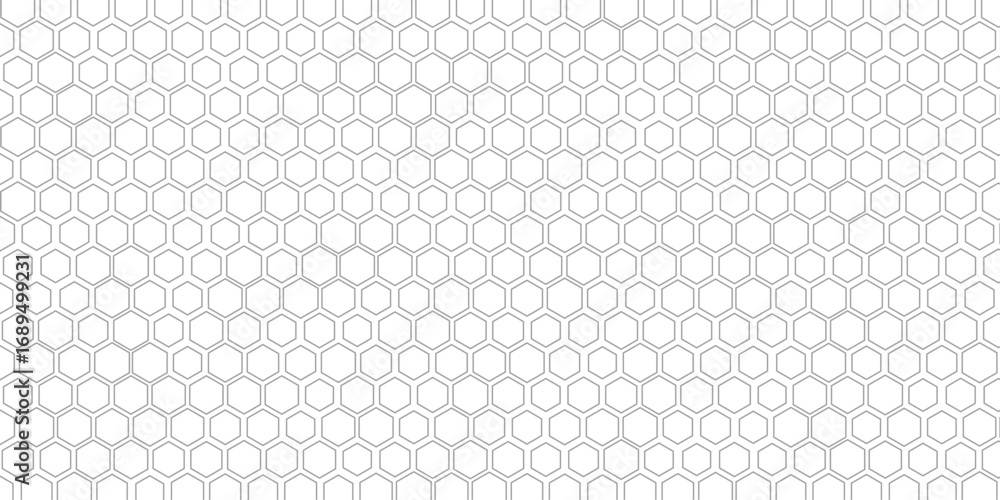 Poster seamless abstract gray hexagon pattern vector design on a clean white background for modern geometri