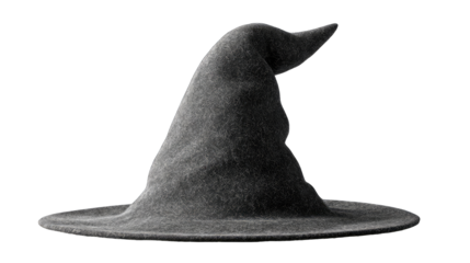 A grayscale witch's hat