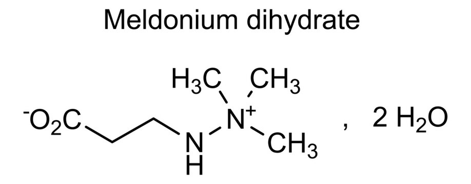 Chemical structure of meldonium dihydrate, drug substance