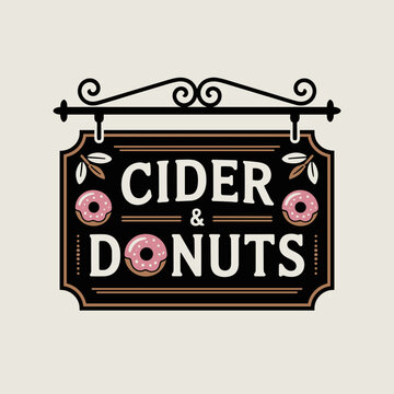 Vintage Cider and Donuts Storefront Sign