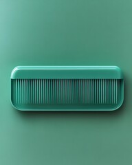 A mockup of a branded comb case on a green background