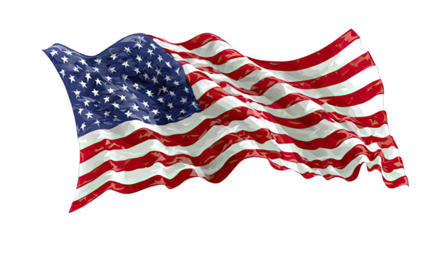 American flag waving