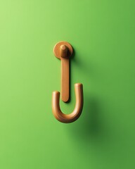 A mockup of a branded coat hook on a green background