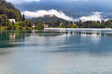 Lake Bled in the morning landscape, Slovenia