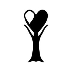Heart shaped tree, a symbol of love and growth in nature