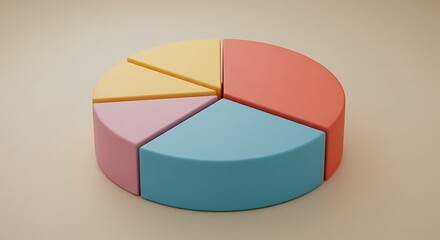 Obraz premium Pastel Pie Chart Data Visualization.