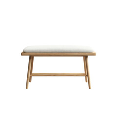 Fototapeta premium Modern Light Oak Bench with Upholstered Seat - Minimalist Scandinavian Design