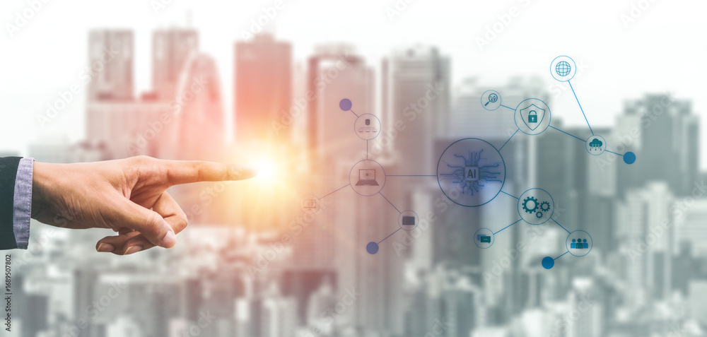 Aufkleber ai network system connects data, security, communication, and intelligence. ai network system enable