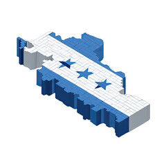 Fototapeta premium 3D map of a country, flag design (1)