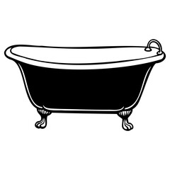 Vintage clawfoot bathtub with elegant legs and curved design