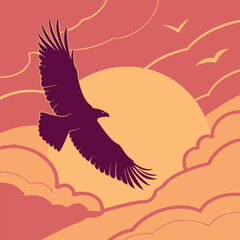 Obraz premium eagle in the sunset
