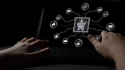 Omni-channel marketing and online shopping strategies, cross-platform customer experience, brand unification, and integrated marketing communication across digital channels. Spline