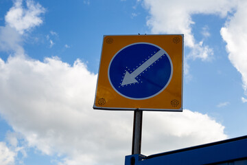 Reflective traffic sign with illuminated elements to enhance visibility and safety on urban roads....