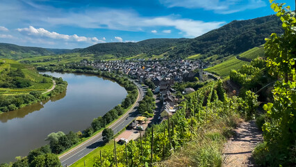 Wine region of the Mosel Valley. Wine tourism Cochem, Rhineland-Palatinate, Germany August 2, 2025