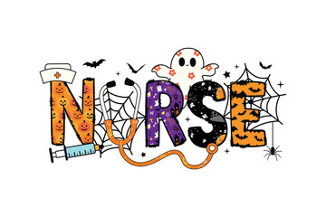 Spooky Nurse Letters – Halloween Themed Nurse Sublimation Design