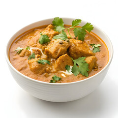 Rich and creamy Indian butter chicken curry served in a bowl, featuring tender chicken pieces