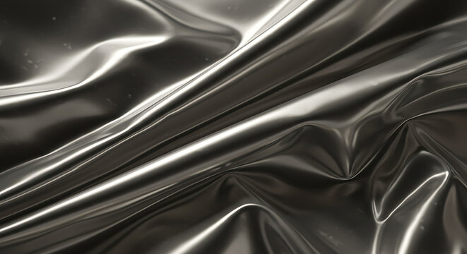 Shimmering metallic foil texture in silver tones, abstract close-up - Powered by Adobe