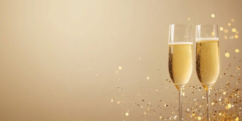 Fototapeta na wymiar Background champagne sparkling confetti.