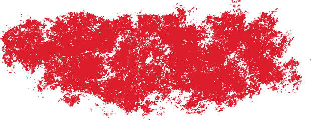 Vibrant red textured brush stroke on a white background, suggesting artistic expression and bold color.