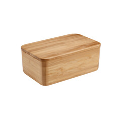Rectangular Bamboo Storage Box with Lid - Natural Wood Container for Kitchen or Home Organization