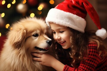 Christmas dog christmas portrait.