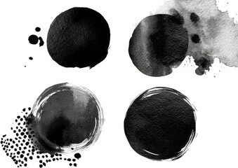 Abstract circular ink blots