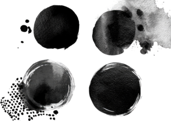 Abstract circular ink blots