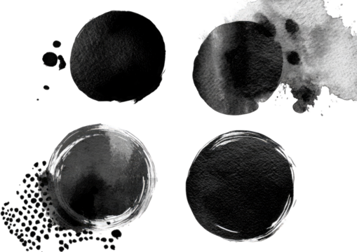 Abstract circular ink blots