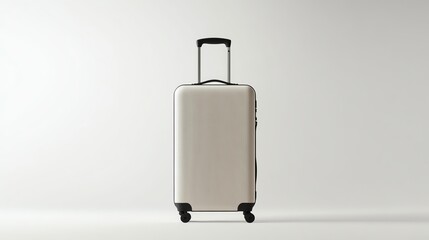 travel suitcase product mockup on white background, clean minimal studio lighting, realistic, high resolution