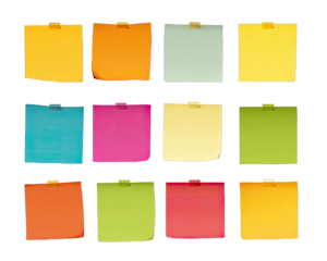 Array of colorful sticky notes