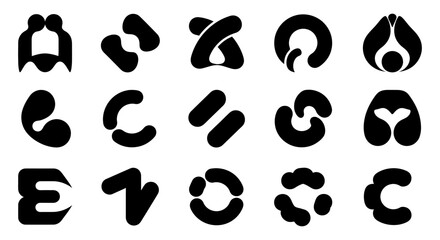 Modern, Abstract Shapes and Vector Elements, Ideal for Logos, Designs, and Creative Concepts, Vector illustration 