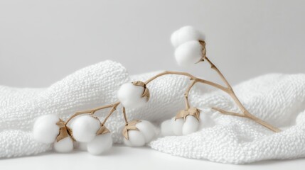 cotton towel product mockup on white background, clean minimal studio lighting, realistic, high resolution