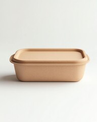 ecofriendly lunch box product mockup on white background, clean minimal studio lighting, realistic, high resolution