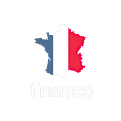 Fototapeta premium France map logo, stylized